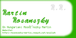 martin mosanszky business card